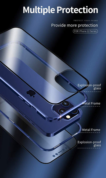 Metal Magnetic Glass Case for iPhone 12 Mini