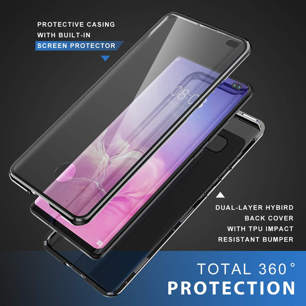 Metal Magnetic Glass Case for Samsung Galaxy S10 Plus