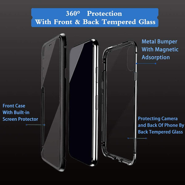 Metal Magnetic Glass Case for Samsung Galaxy A11