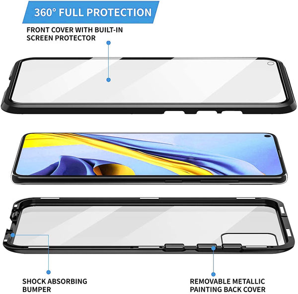 Metal Magnetic Glass case for Samsung Galaxy A21s