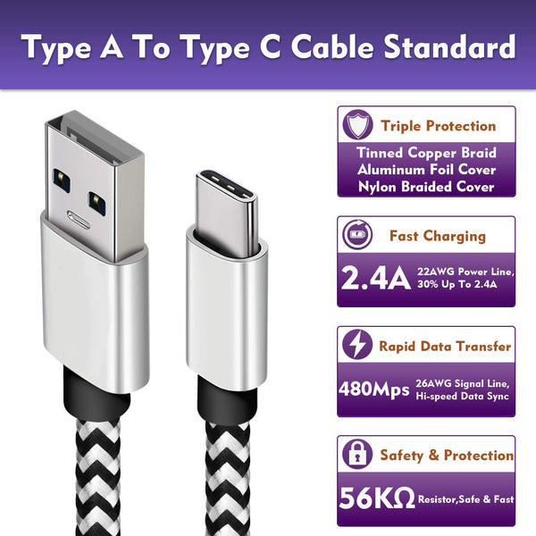 Nylon Micro USB Cable - Silver