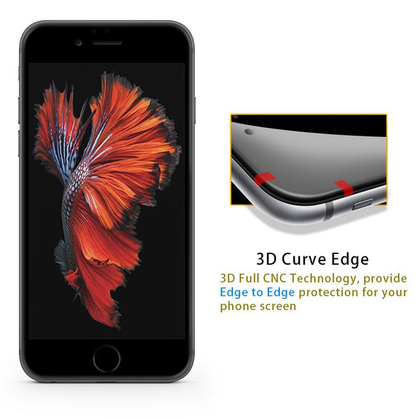 iPhone 6/6S Curved Glass Screen Protector - Black